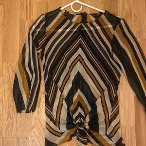 Zara silk striped shirt top- vintage and cool!